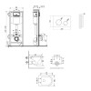 Готове рішення Qtap для ванної кімнати: підвісний унітаз Taurus Ultra Quiet 485×360×350 + комплект інсталяції Nest 4 в 1 (кругла клавіша White) — фото2