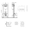 Готовое решение Qtap для ванной комнаты: подвесной унитаз  Swan Ultra Quiet 485x360x320 + комплект инсталляции Nest 4 в 1 (линейная клавиша Chrome) — фото2