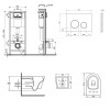 Готовое решение Qtap для ванной комнаты: подвесной унитаз  Swan Rimless 520х360х320 + комплект инсталляции Nest 4 в 1 (круглая клавиша Chrome) — фото2