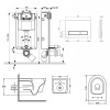 Готовое решение Qtap для ванной комнаты: подвесной унитаз Swan Rimless 520х360х320 + комплект инсталляции Nest 4 в 1 (линейная клавиша Black mat) — фото 2