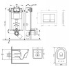Готовое решение Qtap для ванной комнаты: подвесной унитаз Swan Rimless 520х360х320 + комплект инсталляции Nest 4 в 1 (квадратная клавиша Chrome) — фото 2