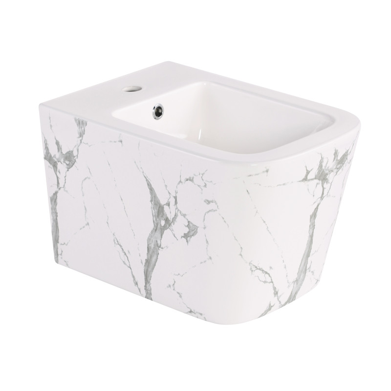 Біде підвісне Qtap Tern 520x350x330 мм, Marble QT17551303GMR