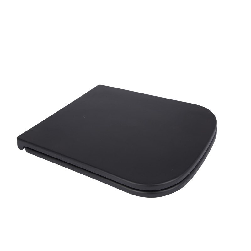 Сидіння для унітаза Qtap Tern 420х340х35 мм, Matt Black, з мікроліфтом, Slim Duroplast, Quick Release QT99HY2322MB