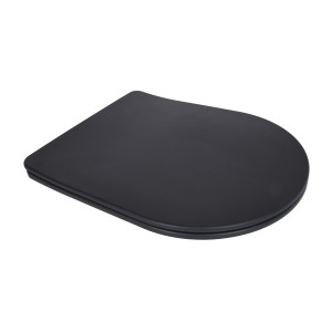 Сидіння для унітаза (Robin 660, Scorpio 520,660) 460x362x50 мм, Matt Black, з мікроліфтом, Slim Duroplast, Quick Release QTSC179MB47352 Qtap