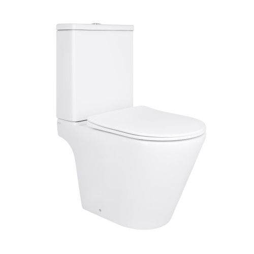 Унитаз напольный Qtap Dove Rimless безободковый с сиденьем Soft-close WHITE QT06228380BW