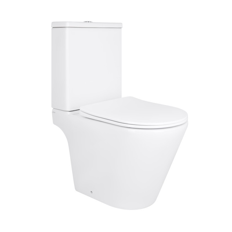 Унітаз підлоговий Qtap Dove Rimless безобідковий з сидінням Soft-close WHITE QT06228380BW