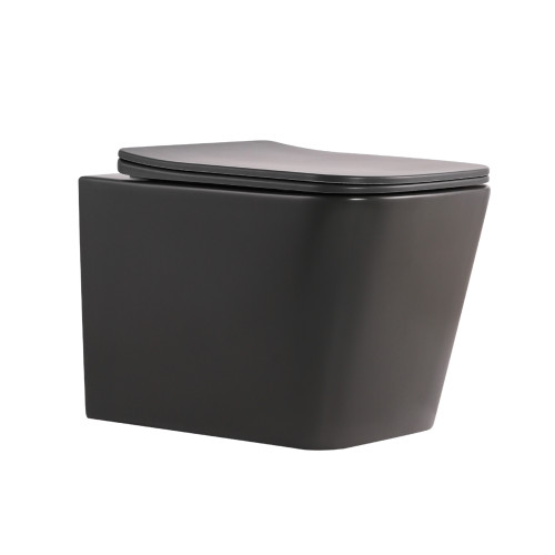 Унитаз подвесной Qtap Tern Ultra Quiet 520×345×325 мм, Anthracite, с сиденьем Slim Duroplast / Soft-close / Quick Release QTTER26AN48999