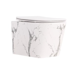 Унітаз підвісний Qtap Tern Ultra Quiet 520×345×325 мм, Marble, з сидінням Slim Duroplast / Soft-close / Quick Release QTTER26MR49002