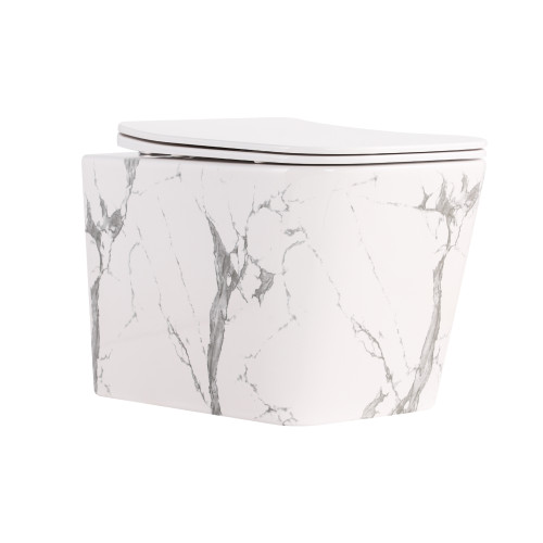Унітаз підвісний Qtap Tern Ultra Quiet 520×345×325 мм, Marble, з сидінням Slim Duroplast / Soft-close / Quick Release QTTER26MR49002