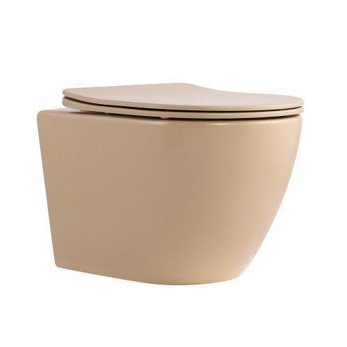 Унітаз підвісний Robin Ultra Quiet 490×365×325 мм, Beige, з сидінням Slim Duroplast / Soft-close / Quick Release QT13332381АSSB Qtap