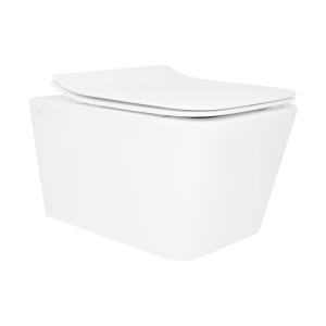 Унітаз підвісний Qtap Crow Rimless безобідковий з сідінням Soft-close QT05335170W