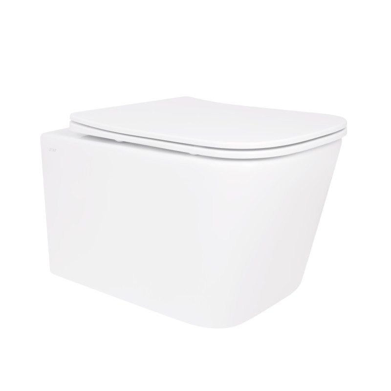 Унітаз підвісний Crow Rimless 485х340х330 мм, White, з сидінням Slim Duroplast/ Soft-close/ Quick Release QT05335171RW Qtap