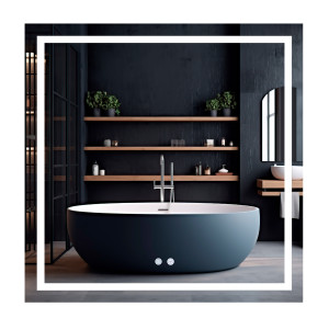 Дзеркало Qtap Mideya (MI1) 800x800 з LED-підсвічуванням Touch, з антизапотіванням, димером, рег. яскравості QT2078NCF808048477