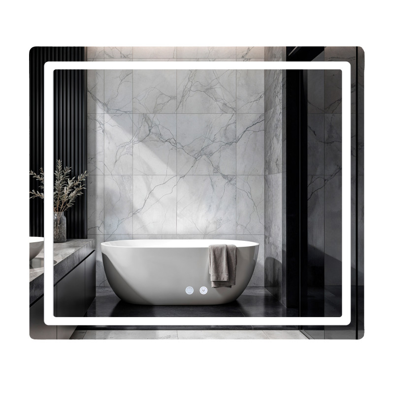 Дзеркало Qtap Mideya (MI2)  800х700 з LED-підсвічуванням Touch, з антизапотіванням, з димером, рег. яскравості QT2078NCF807048476