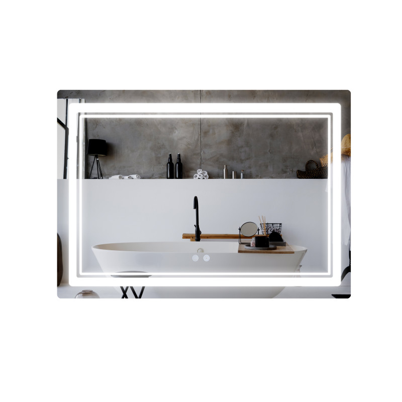 Дзеркало Qtap Cardinal (CA2) 1200х800 з LED-підсвічуванням Touch, з антизапотіванням, з димером, рег. темп. кольору (3000-6500K) QT0478C1208048454