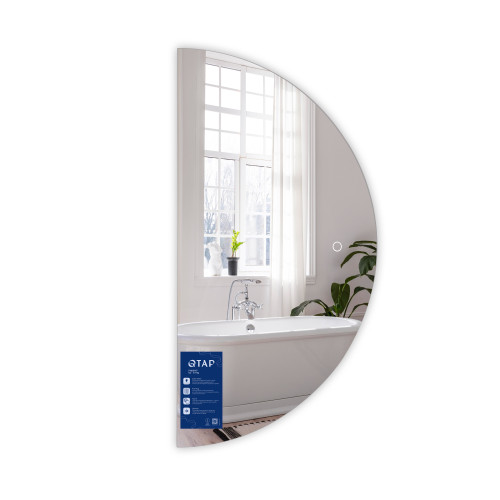Дзеркало Qtap Taurus HR1200 з LED-підсвічуванням Touch, з антизапотіванням, з димером, рег. темп. кольору (3000-6500K) QTTAUHR1200