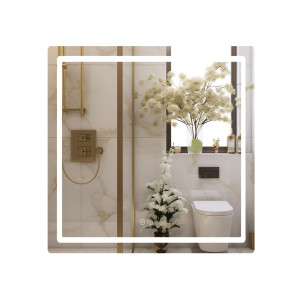 Дзеркало Qtap Mideya 800x800 з LED-підсвічуванням Touch, з антизапотіванням, димером QT2078NCF8080W