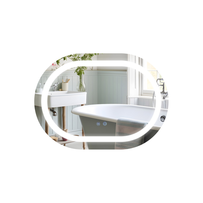 Зеркало Qtap Gemini 600х800 с LED-подсветкой Touch, с антизапотеванием, с диммером, рег. темп. цвета (3000-6500K) QT2578R6080