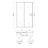 Душові двері в нішу Qtap Taurus CRM2012-13.C6 120-130x200 см, скло Clear 6 мм, покриття CalcLess — фото2