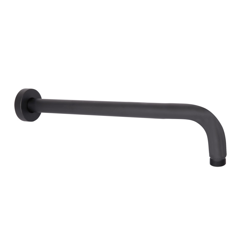 Кронштейн для верхнього душу Qtap Trubice 370 мм округлий QTTRU120BLM45927 Black Matt
