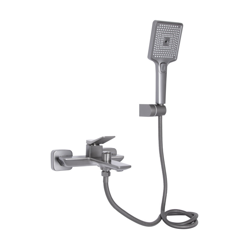 Змішувач для ванни Qtap Presto (з душовим гарнітуром) QTPRE259GRP45584 Gunmetal Black