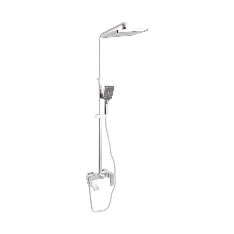 Душова система універсальна Qtap Swan Cascada на три споживачі (з виливом) QTSWA111CRM45566 Chrome