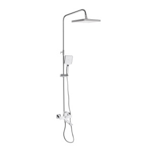 Душова система універсальна Qtap Presto на три споживачі (з виливом) QTPRE111CRW45580 Chrome/White