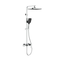 Душова система для кабіни Qtap Capricorn на три споживачі (з виливом) 53103KNC Chrome