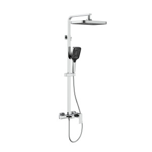 Душова система для кабіни Qtap Capricorn на три споживачі (з виливом) 53103KNC Chrome