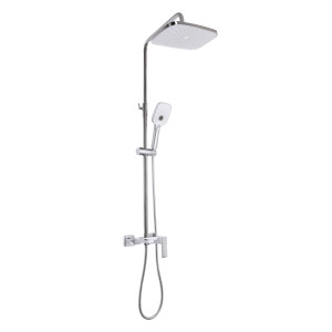 Душова система універсальна Qtap Gemini на три споживачі (з виливом) QTGEM111CRW45687 Chrome/White