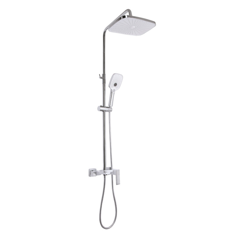 Душова система універсальна Qtap Gemini на три споживачі (з виливом) QTGEM111CRW45687 Chrome/White