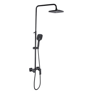 Душова система універсальна Qtap Gemini на три споживачі (з виливом) QTGEM111BLM45686 Black Matt