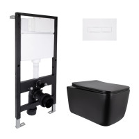 Готове рішення Qtap для ванної кімнати: підвісний унітаз Gemini Ultra Quiet 520x360x350 + комплект інсталяції Standard (лінійна клавіша White)