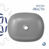 Раковина накладна Qtap Aquarius 470x380x120 мм, Stone grey, прямокутна, з донним клапаном QTAQA188SG49780 — фото 4