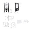 Готовое решение Qtap для ванной комнаты: подвесной унитаз Jay Rimless 485x360x320 + комплект инсталляции Standard (круглая кнопка White) — фото 2