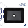 Комплект Qtap Tern: Раковина накладна прамокутна 480х370х135 мм Matt Black + Донний клапан PU03 — фото 4