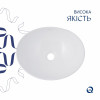 Комплект Qtap Dove: Раковина накладная овальная 415x340x140 мм White + Донный клапан PU02 — фото 4