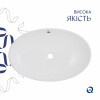 Комплект Qtap Dove: Раковина накладная овальная 635x420x150 мм White + Донный клапан PU02O — фото 4