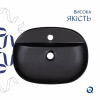 Комплект Qtap Scorpio: Раковина накладная овальная 500x380x120 мм Matt Black + Донный клапан PU03 — фото 4