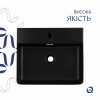 Комплект Qtap Nando LT: Раковина підвісна прамокутна 500х420х130 мм Matt Black + Донний клапан PU03O — фото 4