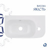Комплект Qtap Tern: Раковина підвісна прамокутна права 450х250х158 мм White + Донний клапан PU02O — фото 4