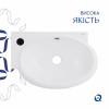 Комплект Qtap Leo: Раковина підвісна овальна ліва 430x285x160 мм White + Донний клапан PU02O — фото 4