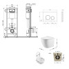 Готовое решение Qtap для ванной комнаты: подвесной унитаз Robin Ultra Quiet 520x365x365 + комплект инсталляции Nest 4 в 1 (круглая клавиша Satin) — фото 2
