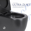 Унитаз напольный Qtap Robin Ultra Quiet безободковый с сиденьем Soft-Close MATT BLACK QT13226083AMB — фото 5