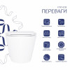 Унітаз підвісний Qtap Swan безобідковий з сідінням Soft-close QT16335180W — фото 3