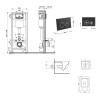 Готовое решение Qtap для ванной комнаты: подвесной унитаз Crow Ultra Quiet 520×360×290 + комплект инсталляции Nest 4 в 1 (круглая клавиша Matt Black) — фото 2