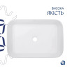 Комплект Qtap Virgo N: Раковина накладна 560x380x130 мм, White, прямокутна + Донний клапан Pop-up PU02 — фото 4