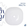 Комплект Qtap Kolibri: Раковина накладная 425x425x140 мм, White, квадратная + Донный клапан Pop-up PU02 — фото 4